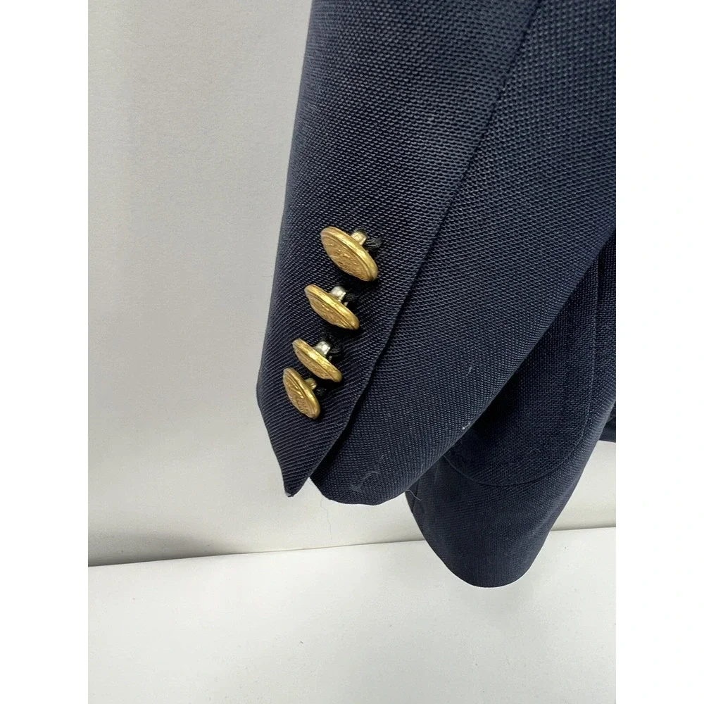 Sutter &‎ Grant Vintage Blazer Men's Sz 42L Navy Blue 2 Button 4 Button Cuff